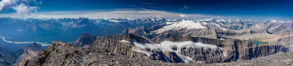 Looking west towards Mount Wilson and the Columbia Icefield at distant right. Murchison at distant left.