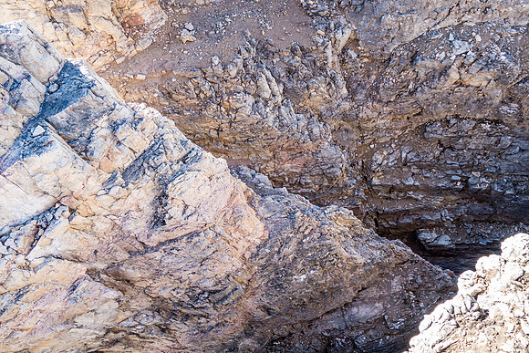 Looking back down the first notch. I had some issues with the middle tower here - down sloping and loose holds.