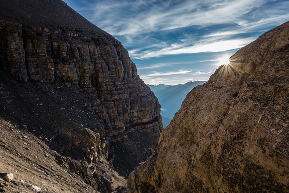 A great shot of the evening sun as we work our way higher and higher into the amphitheater.