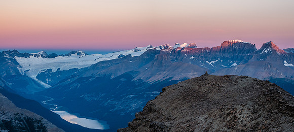 Sunrise on the Lyells above Glacier Lake.