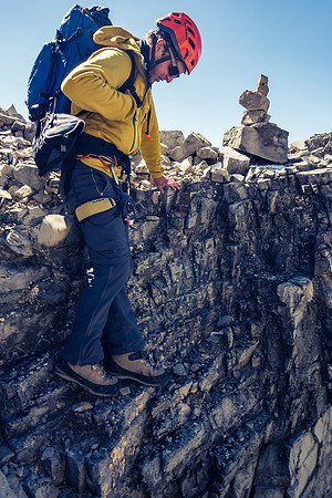 Cairns we put up on ascent were invaluable for finding our way back again.