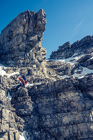 Descending the mountain.