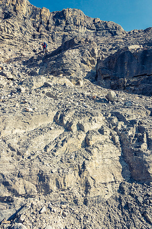 Lots of slabby terrain with loose rock, but at least there's refreshing, running water.