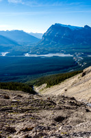 Looking back at Raf as we cross the drainage to our right - our ascent slope visible below along the lower drainage.