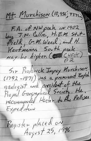 Murchison summit register.