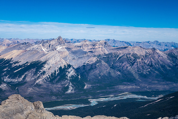 The North Saskatchewan River flows beneath Cline and Resolute.