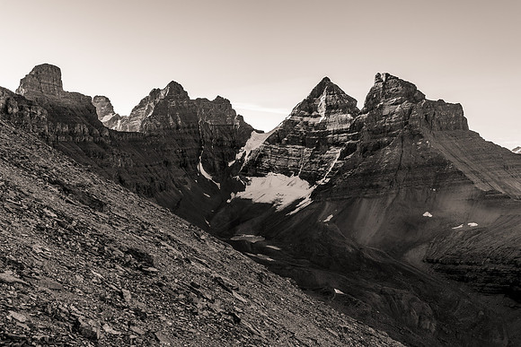 The Murchison Towers are some of the most dramatic views while climbing the loose south slopes.