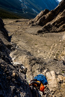 Raf works his way up the narrowing gully.