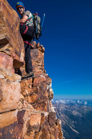 The steep stuff doesn't stop after the crux but the holds are great and when dry it feels relatively easy - but exposed.
