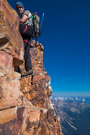 The steep stuff doesn't stop after the crux but the holds are great and when dry it feels relatively easy - but exposed.