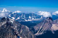 Dramatic views into the Tonquin Valley, Oldhorn on the right and Throne on the left.