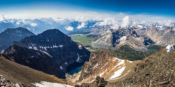 There's a lovely lake just north in the valley far below. There's lovely lakes all over the place up here!