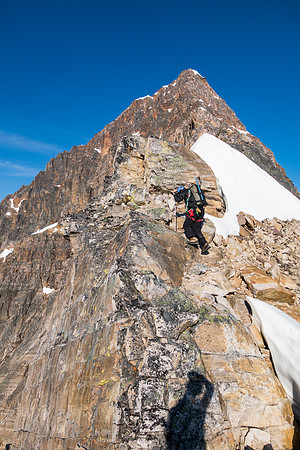 Approaching the steep ridge