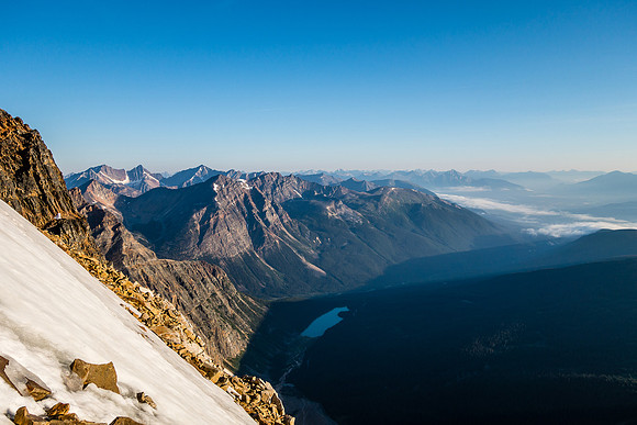 Looking back over Cavell Lake.