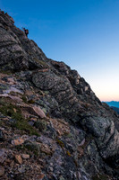 Scrambling terrain to the shoulder.