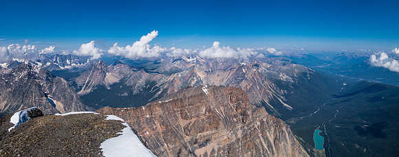 Views past "Mount Sorrow" to Cavell Lake.