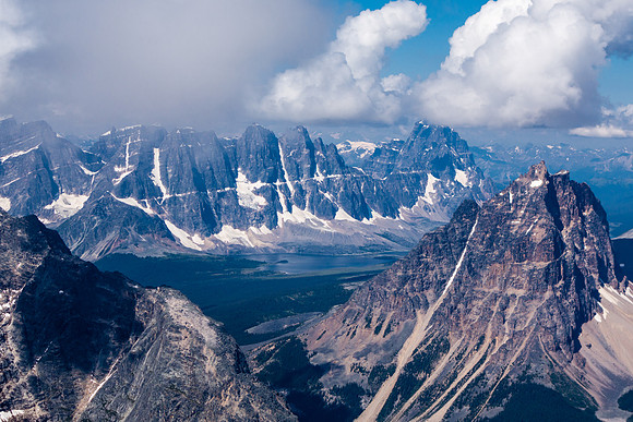 Clouds are building in the Tonquin Valley.