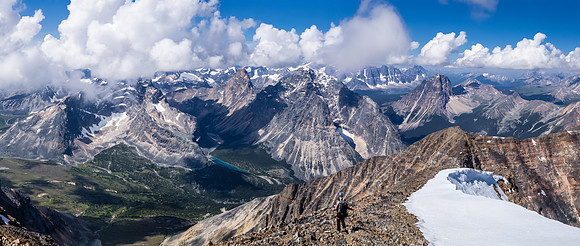 Scott descends the west ridge proper.