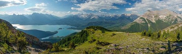 Wonderful views over Spray Lakes as we descend from Mount Fortune.