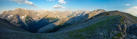 Views back to Mount Turbulent and Cone Mountain (L).