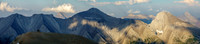 Lougheed I (L), Old Goat, Sparrowhawk, Nestor and Mount Bogart (R).