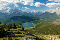 Wonderful views over Spray Lakes as we descend from Mount Fortune.