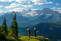 Wonderful views over Spray Lakes as we descend from Mount Fortune.