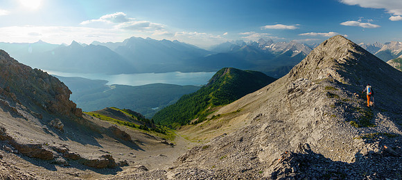 Hiking along the ridge to the lower Fortulent peaks and Mount Fortune (C).