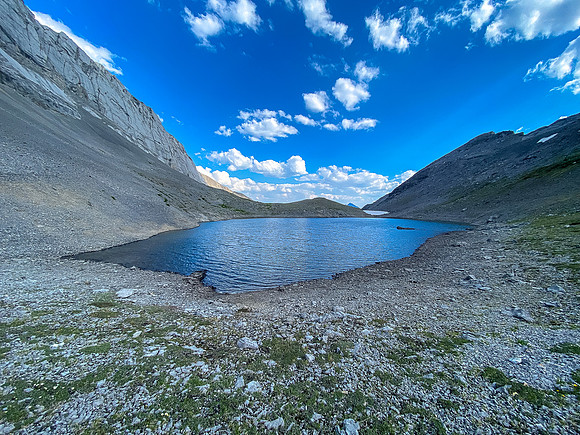Hiking around the lower Turbulent Lake.