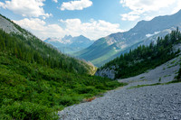 View back down the SE access gully.