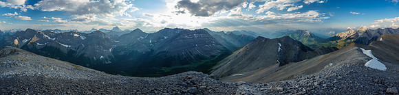 L to R, Cone, Eon, Aye, Assiniboine, Beersheba, Sulphur, Goatview (R).