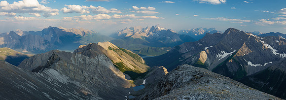 The ridge at center is our exit via the Fortulent peaks and Mount Fortune.