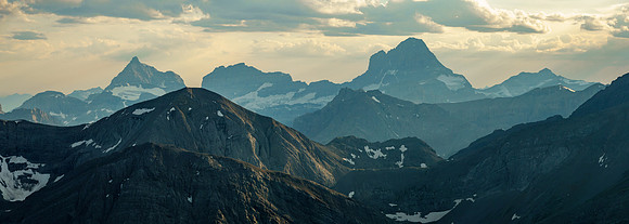 Eon (L), Aye, Lunette and Mount Assiniboine.