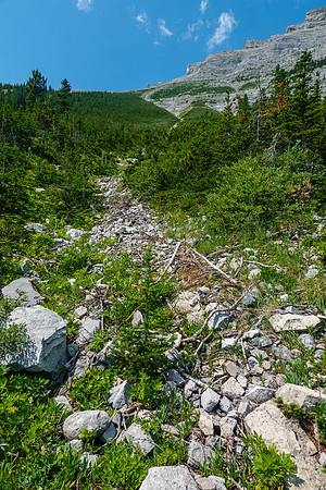 View back up the east access gully.