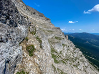 View back up the sheep route (L).