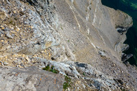 Descending the lower crux.
