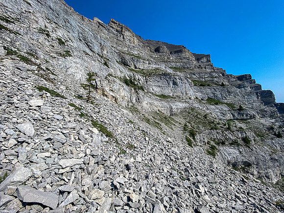 Starting to follow sheep trails up the east face.