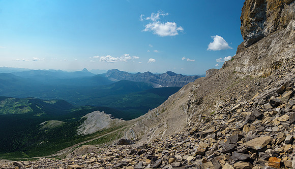 View south from near the lower crux.
