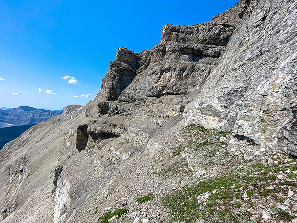 The upper crux at mid photo rising to right.