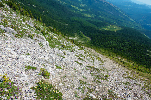 View down the east access gully.