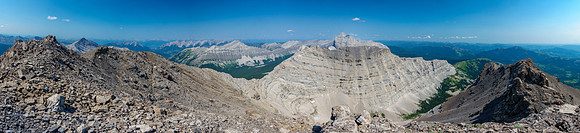 Views over Battleship Peak to Tornado Mountain.