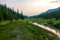 Smoky sunrise on North Burnt Timber Creek.