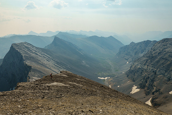 Descending the east ridge / face of Mount Oliver.