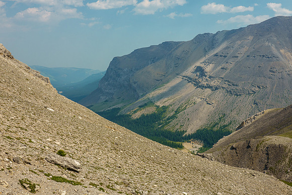 Descending an alternate route down towards North Burnt Timber Creek.