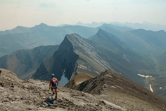 Descending the east ridge / face of Mount Oliver.