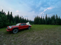 Camping at the trailhead for Mount Oliver. There's an established camp near here in the trees.