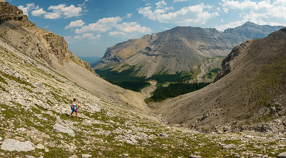 Descending an alternate route down towards North Burnt Timber Creek.