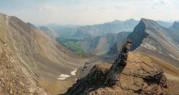 Descending the east ridge / face of Mount Oliver.