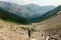 Hiking up the Cone Mountain access drainage.