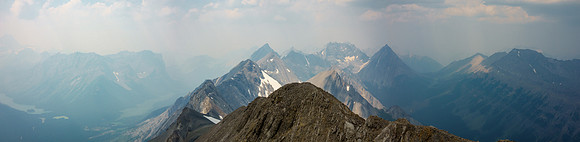 L to R, Assiniboine, Ely's Dome, Cautley, Gibraltar Rock, Mercer, Allenby, Beersheba, Turbulent (R).